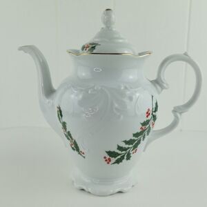 Royal Kent Holiday Holly Coffee Pot & Lid Poland